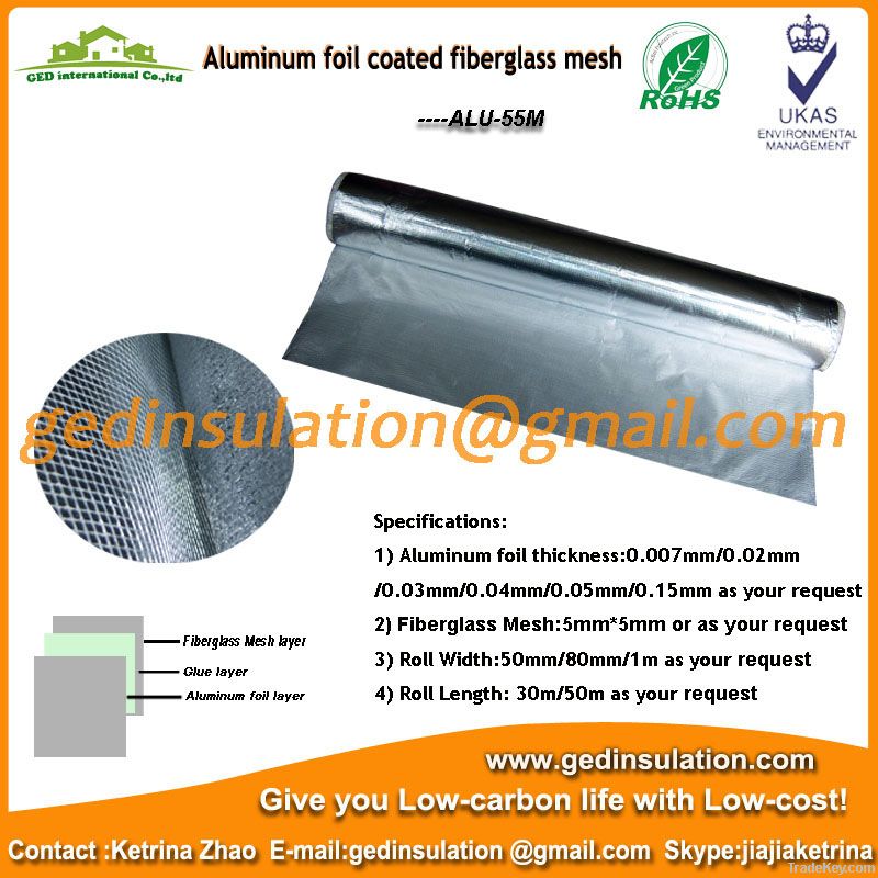 Aluminum foil coated woven fiberglass mesh