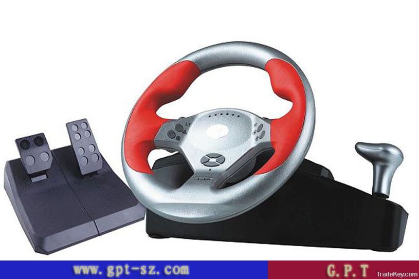 for pc/ps2/ps3 platform racing steering wheel with strong vibration