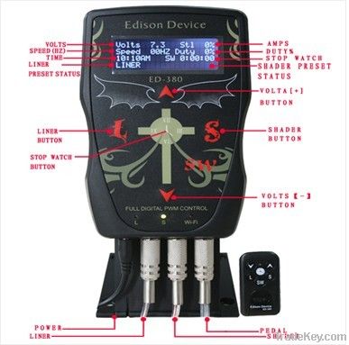 ED380 Full digital PWM control tattoo power supply