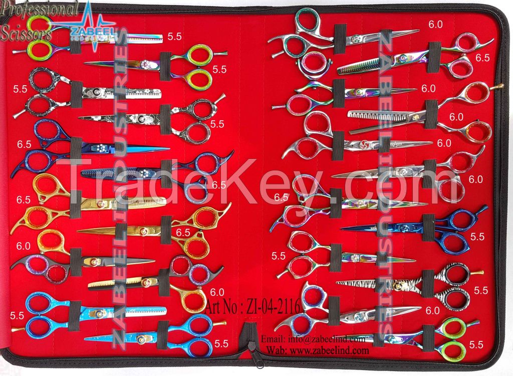 Professional Beauty Instruments Saloon Kit, Manicure, Pedicure, Shaving Instruments Barber Scissors and Thinner Japanese Stainless Steel product By Zabeel Industries