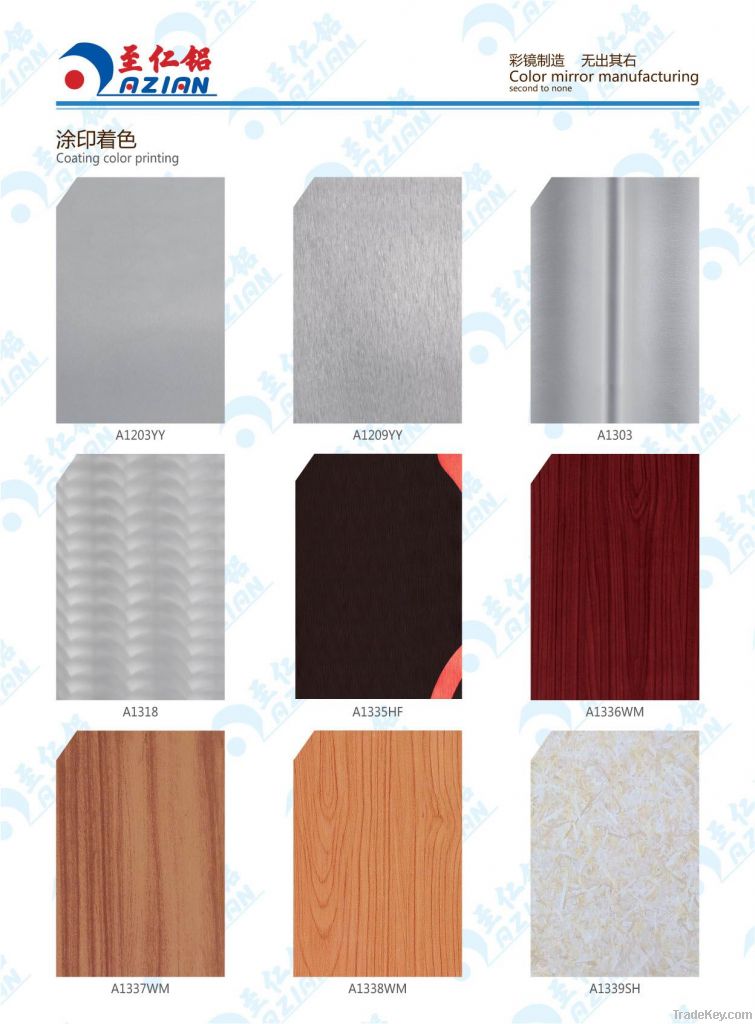 coated color printing aluminium plate