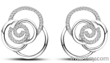 2013 Fashion Silver Earrings for Women/CZ Stud Earrings/Earring