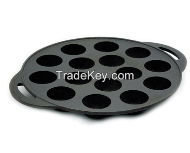 Pre seasoned 15 holes cast iron Pancake Pan