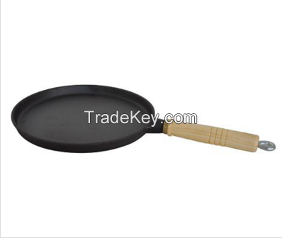 Pre-seasoned Cast Iron Skillet With Wood Handle