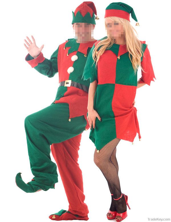 Christmas Elf Costumes Male &amp; Female Combo Cosplay Costume PCWC-0173