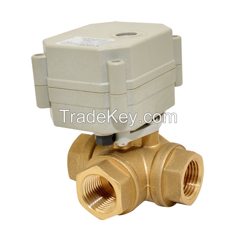 2 Way NSF61 Electric Stainless Steel Ball Valve Motorized Flow water Ball valve with manual operation