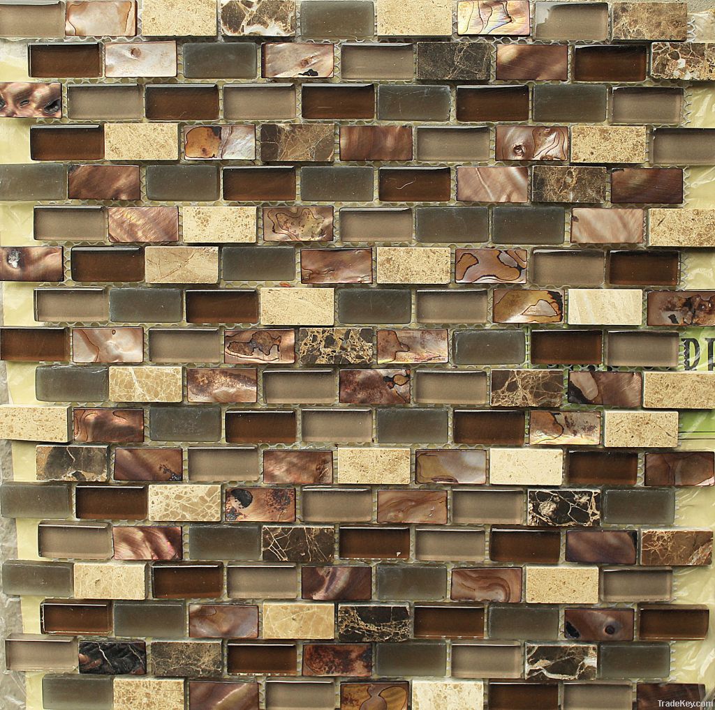 Glass Blend Shell Mosaic Tile CPO 002