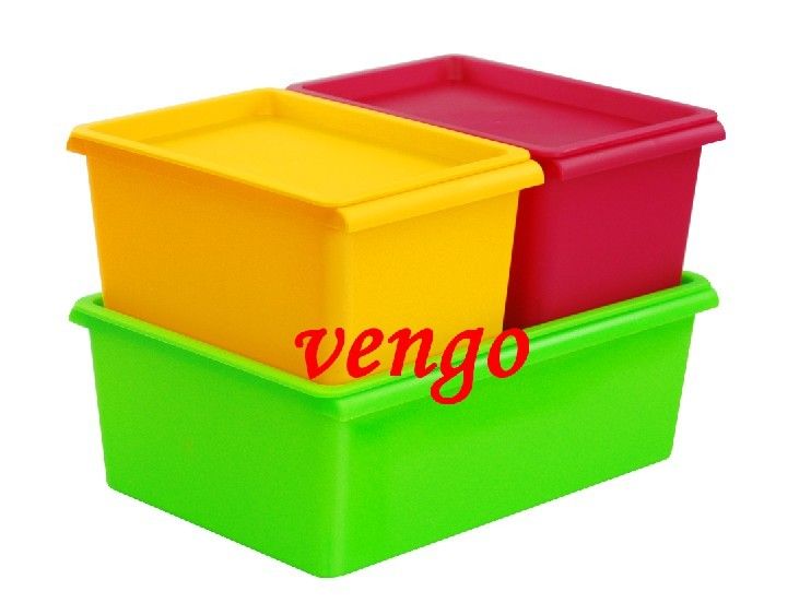 Plastic storage box with lid