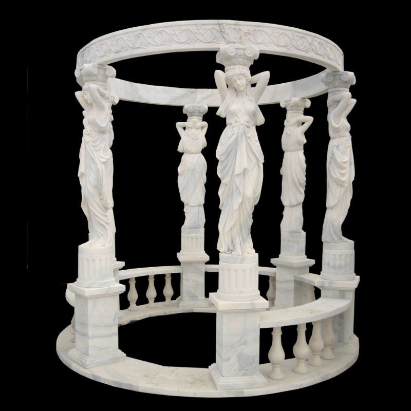 Garden Marble Gazebo With Lady Design