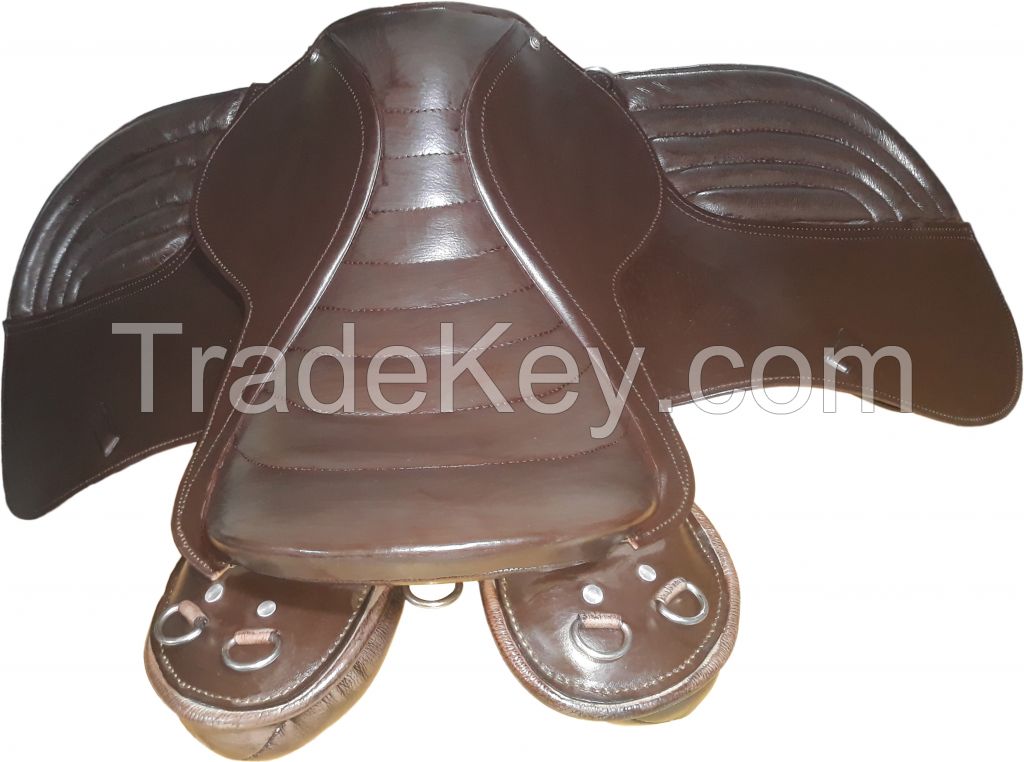 Genuine imported leather jumping horse Icelandic saddle with rust proof fitting 