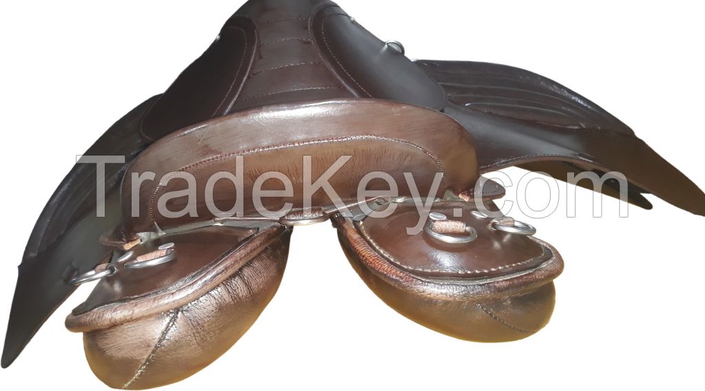 Genuine imported leather jumping horse Icelandic saddle with rust proof fitting 