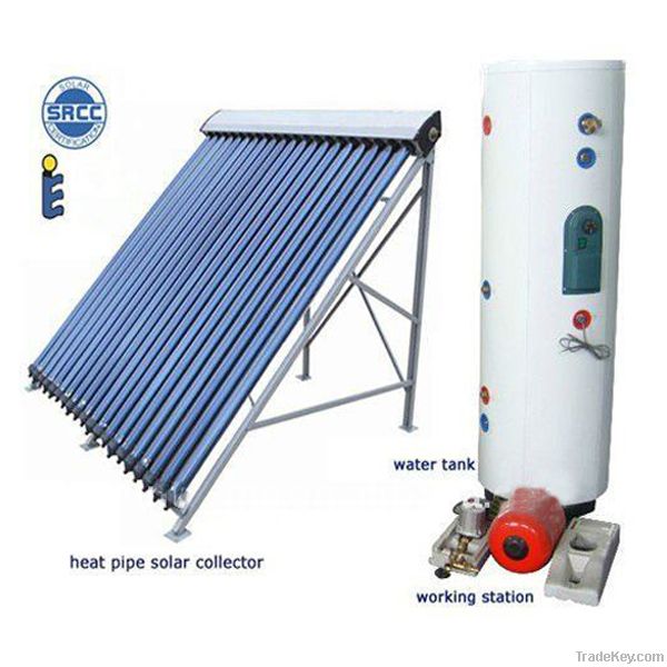 split rooftop vacuum tube solar collector system