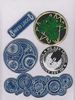 silver lurex OEM embroidery badge for garments