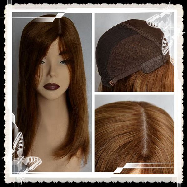 High Quality Vrigin Silk Top Human Hair Wigs Glueless Jewish Kosher Wigs