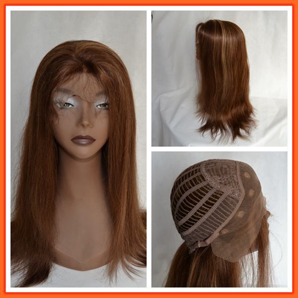 100% Chinese Human Remi Hair 3# Cap 24" Fashion Women Lace Front Wig