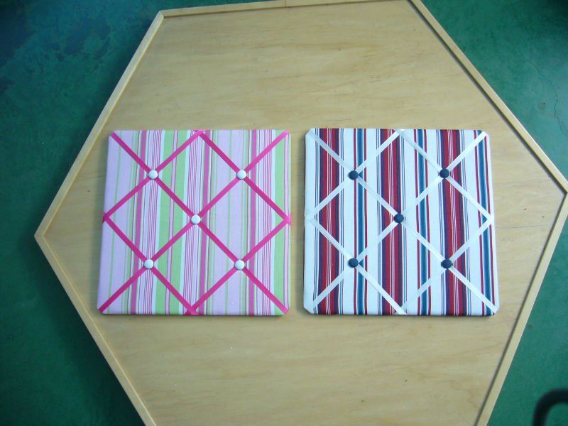 Printed cotton + E1 MDF+Ribbon memo board  