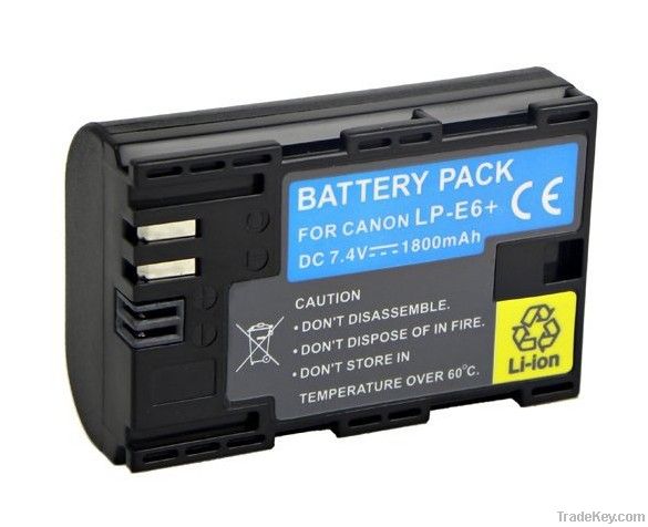 Replacement li-ion 7.4v 1800mah camera battery LP-E6 LPE6 For Canon