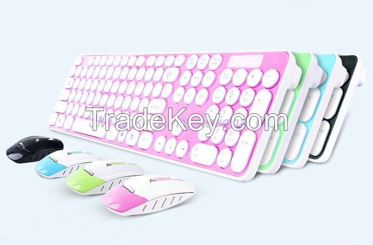 super slim coloful wireless keyboard mouse combo