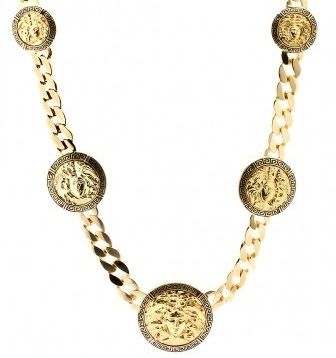 Gold Plated Medusa 5 Medallion Chain - Hip Hop style Medusa Pendant