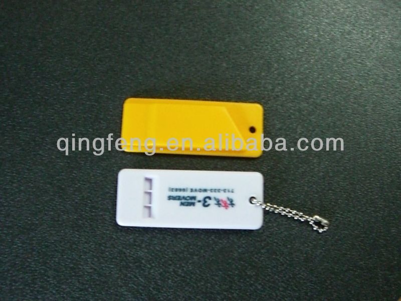 print custom logo flat plastic whistle