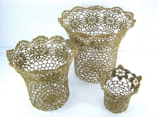 crochet basket of home accessories for gift home decoration