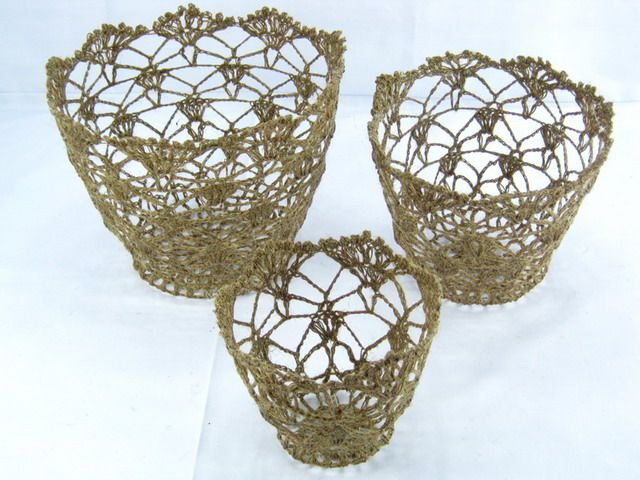 crochet basket of home accessories for gift home decoration