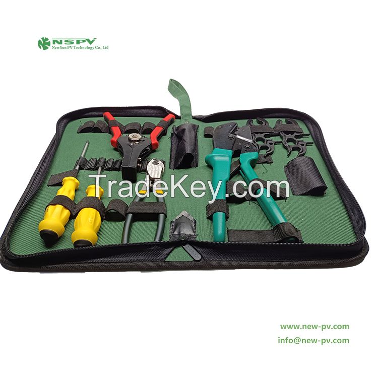 Solar Tool Kit mc 4 Crimping Tool Kit Dolar Installer Tool Kit Cable Crimper Wire Stripper