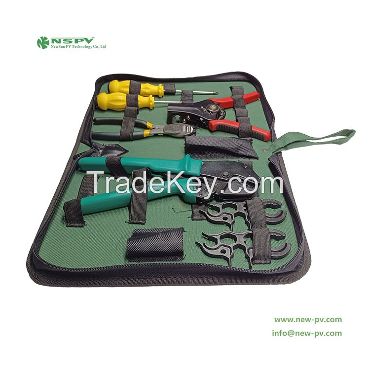Solar Tool Kit mc 4 Crimping Tool Kit Dolar Installer Tool Kit Cable Crimper Wire Stripper