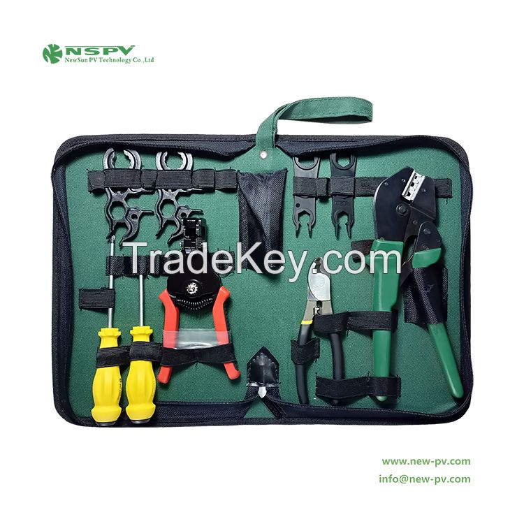 Solar Tool Kit mc 4 Crimping Tool Kit Dolar Installer Tool Kit Cable Crimper Wire Stripper