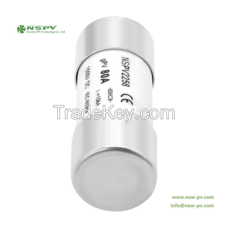 New Solar Panel Fuse High Breaking Capacity 1500VDC Max.100A Solar Fuse Link