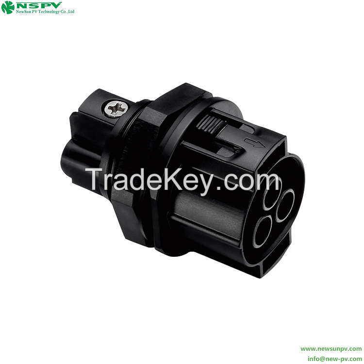 3Pin Solar AC Wire Connector 500V AC Power Connector Panel Female AC Coupler For Inverter And Combiner Box