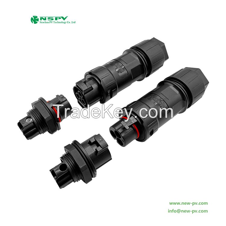 3Pin Solar AC Wire Connector 500V AC Power Connector Panel Female AC Coupler For Inverter And Combiner Box