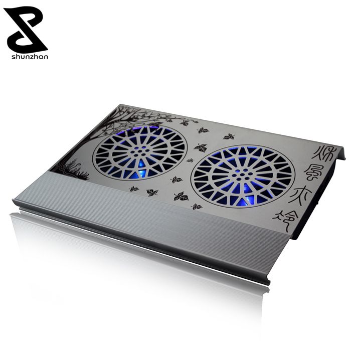 beautiful aluminum laptop cooler with double fans