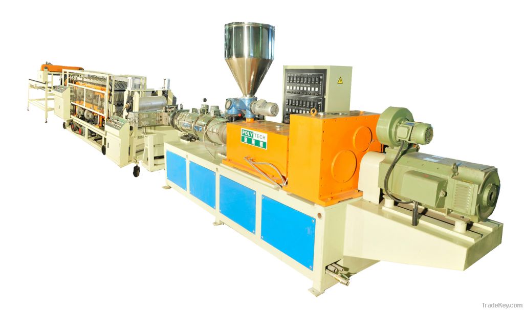 Plastic glazed roof  tile making machine, pvc roofing tile extruder