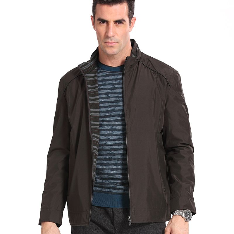 Men's Outwear-Anilutum Brand Spring and Winter 100%Mulberry Silk Jacket-No.U221104