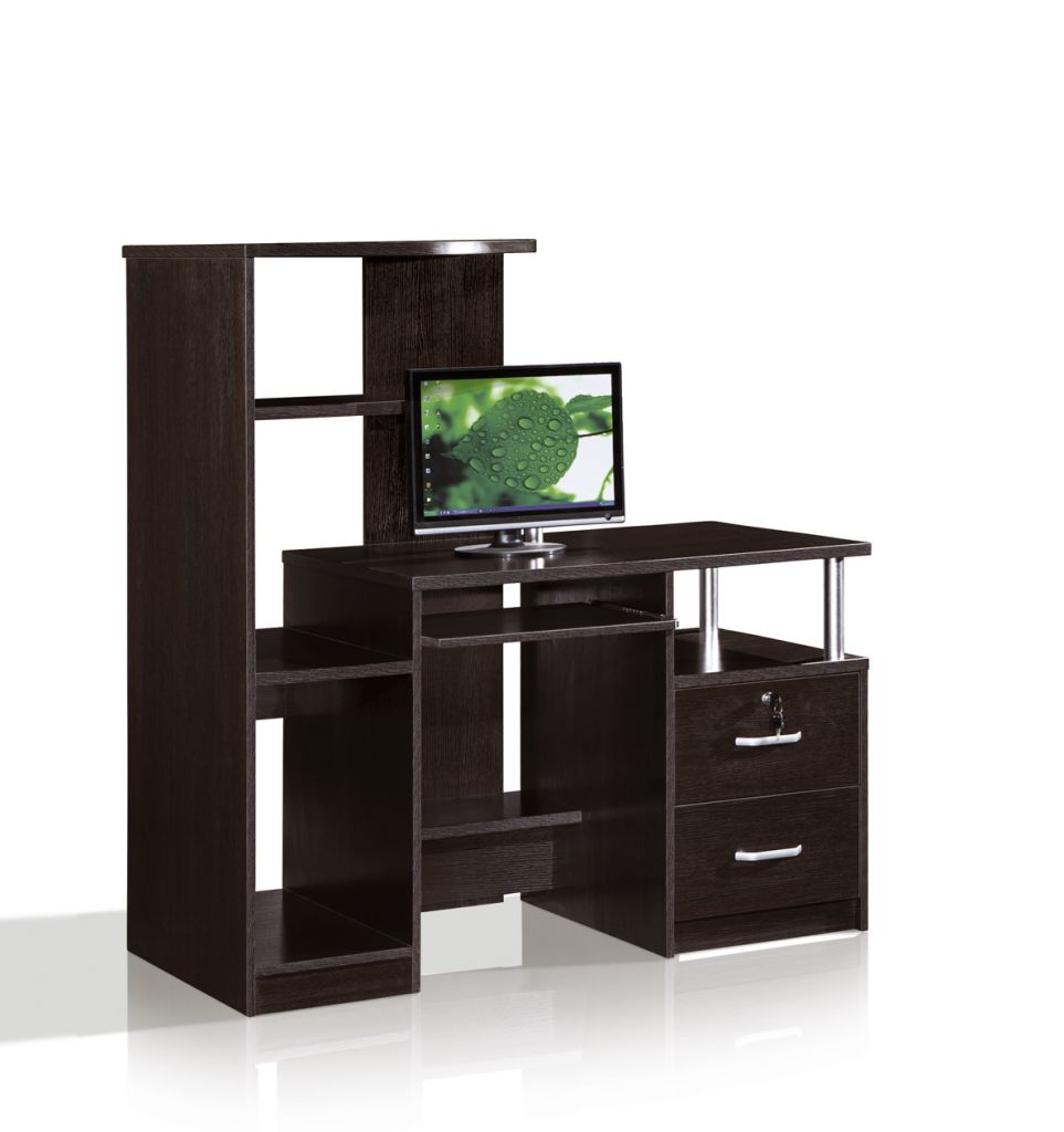 High Computer Table with Bookcase
