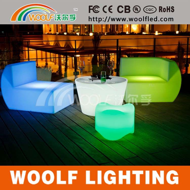 Plastic Modern Hotel LED Restaurant Sofa Bar Furniture