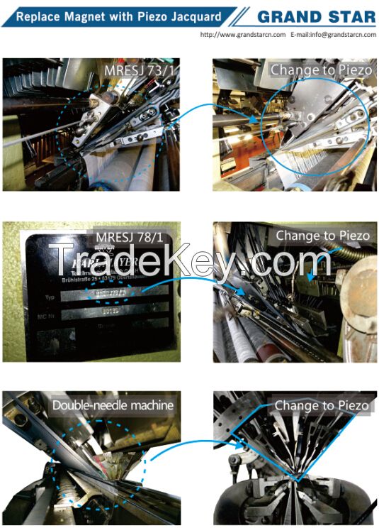 Warp Knitting Machine / Karl Mayer Lace Knitting Machine modification services for Add Piezo Jacquard to Multi-bar Machine