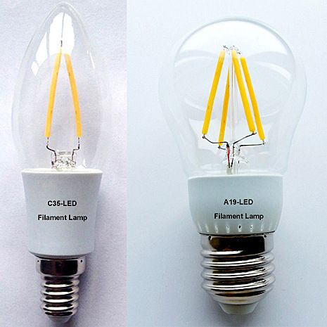 CE RoHS E14 C35 2W LED Filament Candle