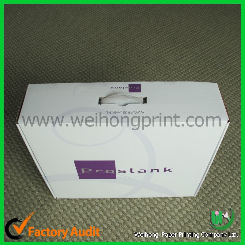 Corrugated Paper Box with Plastic Handle