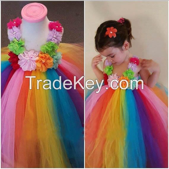 Rainbow Party Tutu Dress for Children 