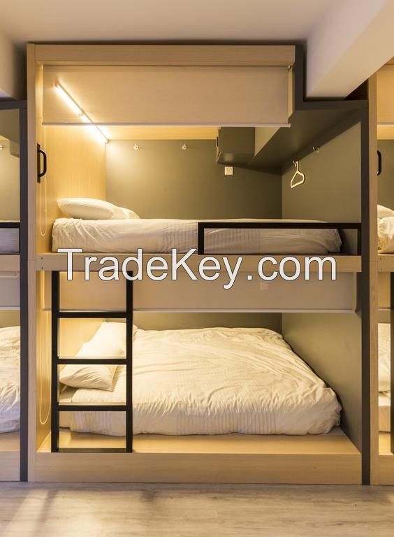 Factory Price Hotel Bunk Beds Space Sleeping Pods Wooden Capsule Hotel Bed