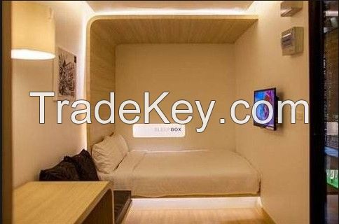 STARSDOVE Wooden Single Soundproof Capsule Container Hotel Capsule Hotel Bed Sleep Pod Bed Caps bunk bed