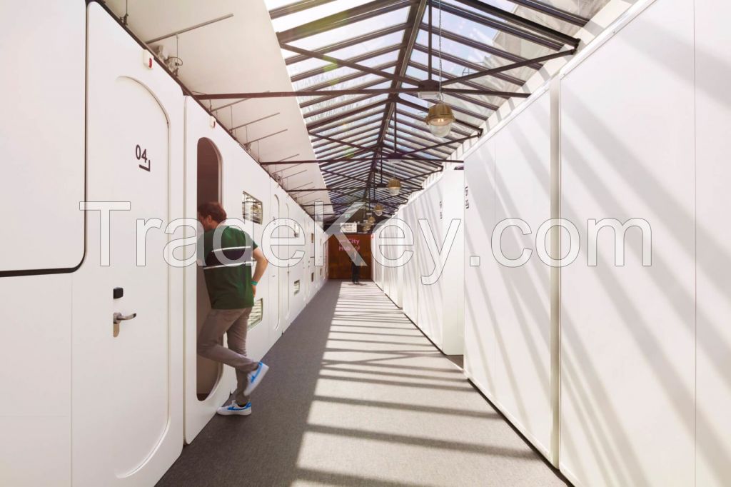 STARSDOVE Wooden Single Soundproof Capsule Container Hotel Capsule Hotel Bed Sleep Pod Bed Caps bunk bed