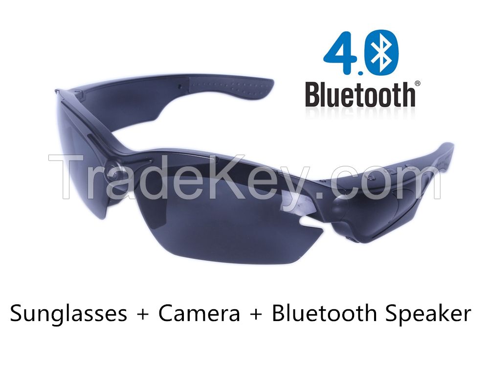 Hot! 1080P Bluetooth Sunglasses with mini camera and Speaker