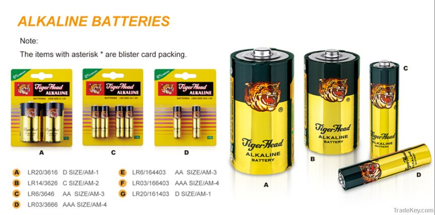 Tiger head Alkaline Battery