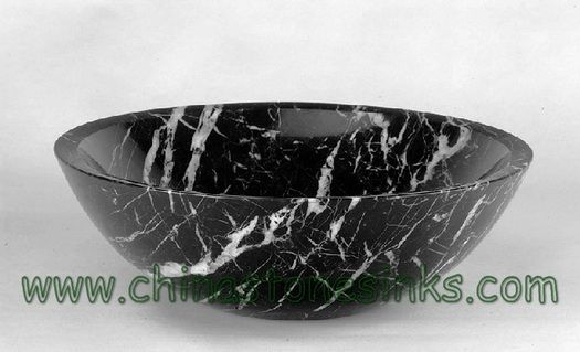 Nero Marquina Marble Vessel Sink