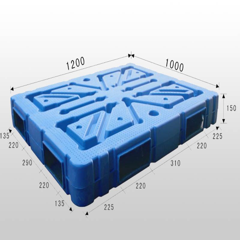 Heavy duty blow moulding open deck platic pallet 1200*1000*150mm