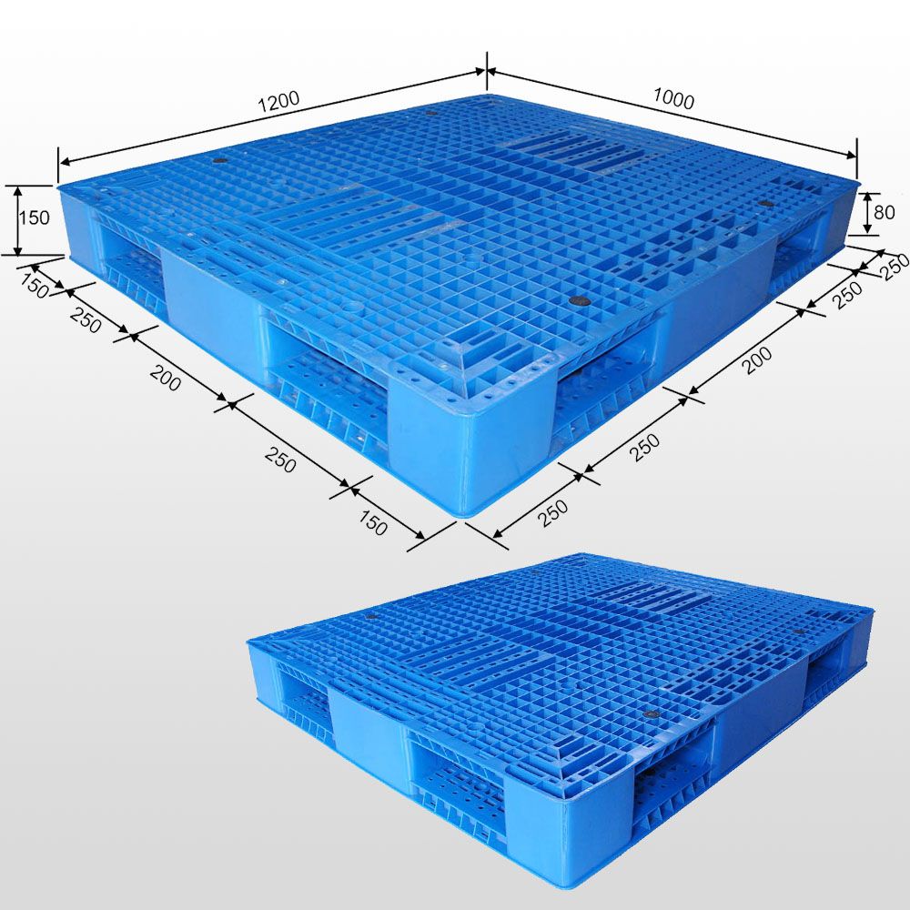 heavy duty double-faced open deck 1200*1000*150mm plastic pallet