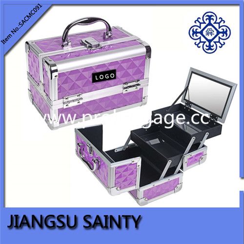 SACMC091 Diamond ABS beauty aluminum cosmetic case and box